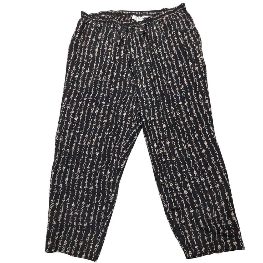 VTG La Chine Plus by Galinda Wang Silk Pants Ancient Chinese Script Print 18W